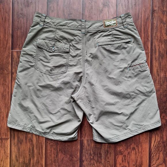 Howler Brothers Shorts‎ 35 Olive Nylon Quick Dry “Heed The Call” Hiking Fishing - Picture 12 of 16